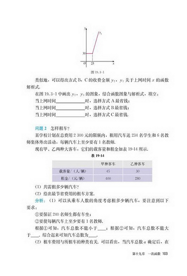 部编版八年级数学下册19.3 课题学习 选择方案第1页