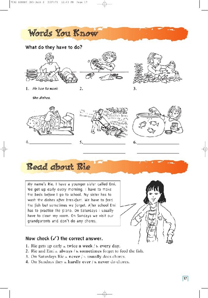 北师大版小学六年级英语上册Charlie’s chore…第4页