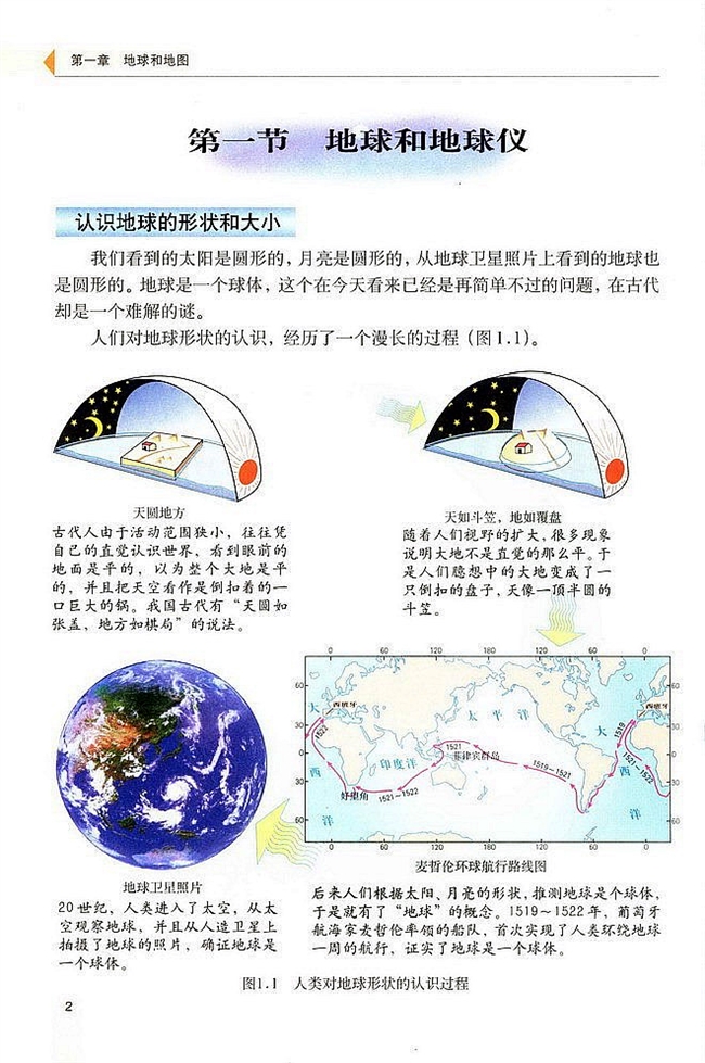 人教版初中地理初一地理上册地球和地球仪第0页