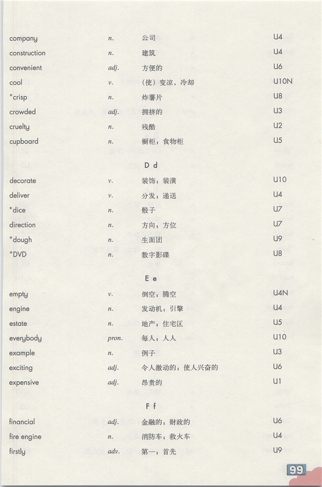 牛津上海版初中英语初一英语上册Word list第4页