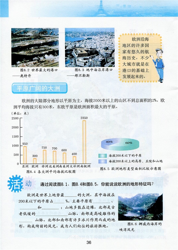 粤教版初中地理初一地理下册"日落之地"-欧罗巴洲第1页