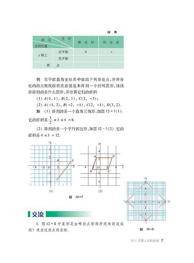 沪科版初中数学初二数学上册平面上点的坐标第4页