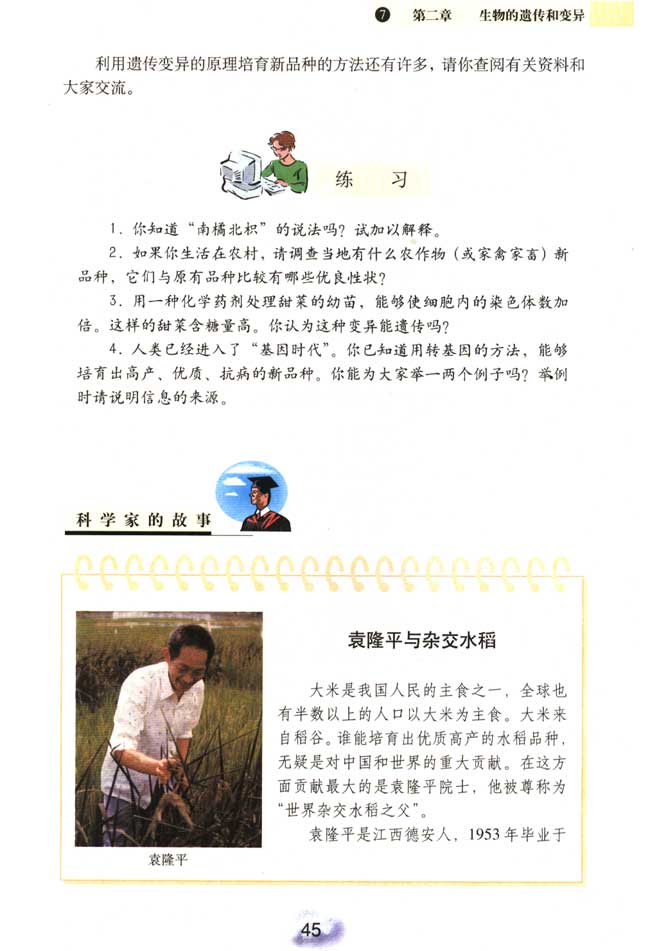 2013部编版八年级生物下册袁隆平与杂交水稻第0页