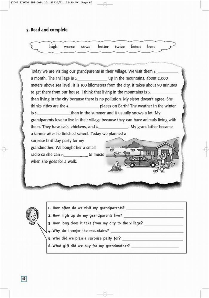 北师大版小学六年级英语下册Review 3第7页