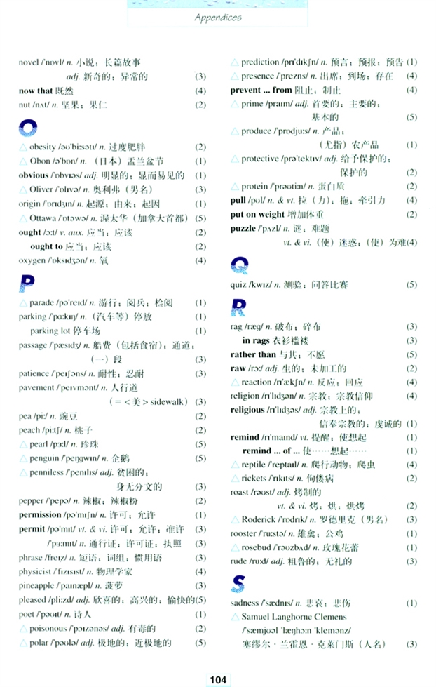 人教版高二英语必修三(2004)词汇表-Vocabulary第4页