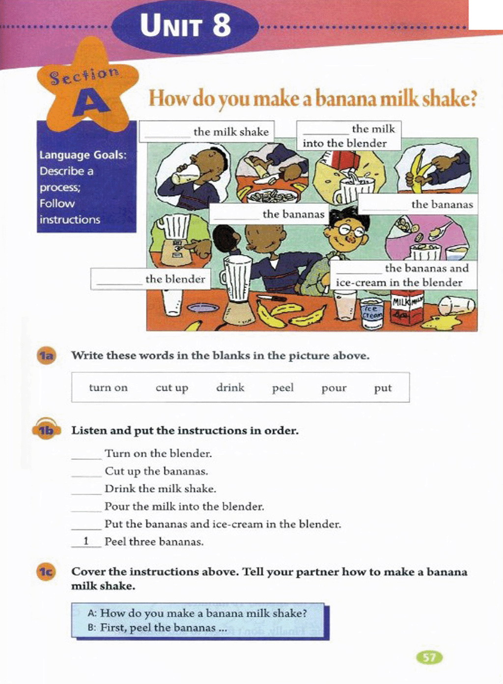 部编版八年级英语上册Unit 8 How do you make a banana milk shake?第0页