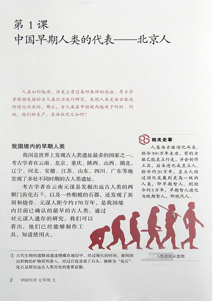 部编版七年级历史上册第1课 中国早期人类的代表——北京人第0页