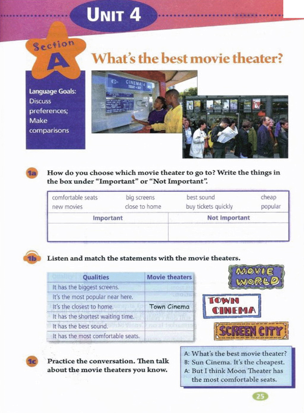 部编版八年级英语上册Unit 4 What's the best movie theater?第0页