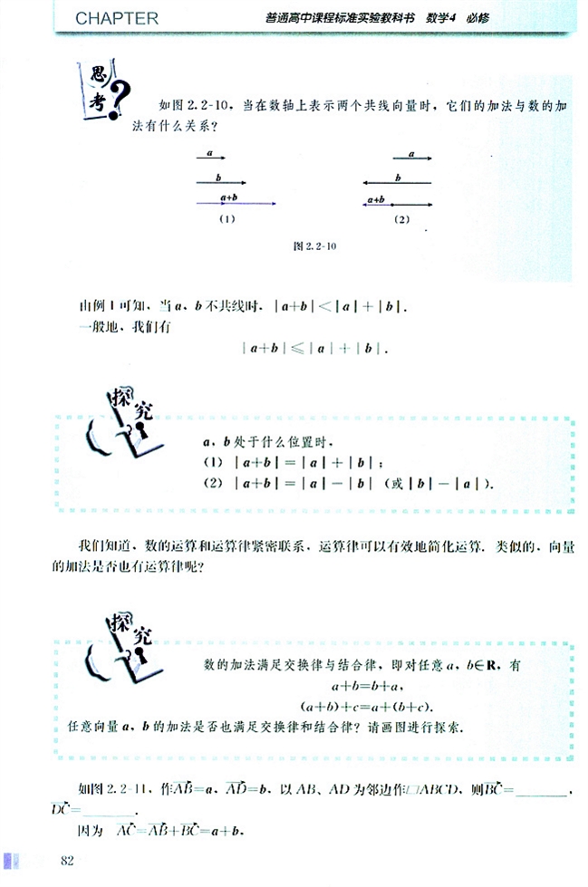 人教版高二数学必修四(2004A版)2.2.1 向量加法运算及其几何意义第2页