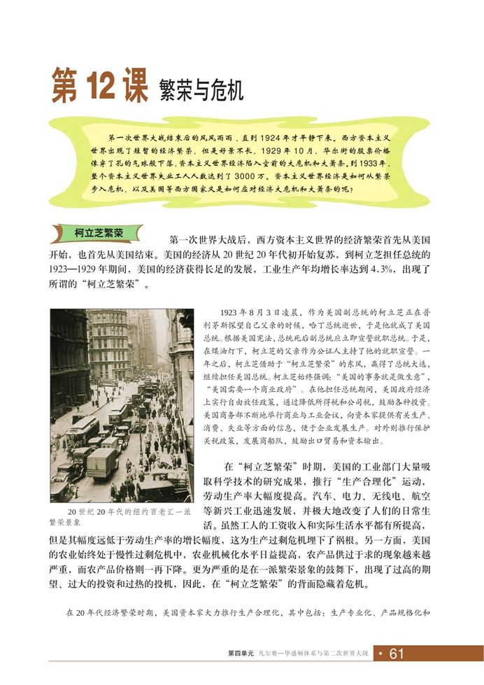 华师大版初中历史初二历史下册繁荣与危机第0页