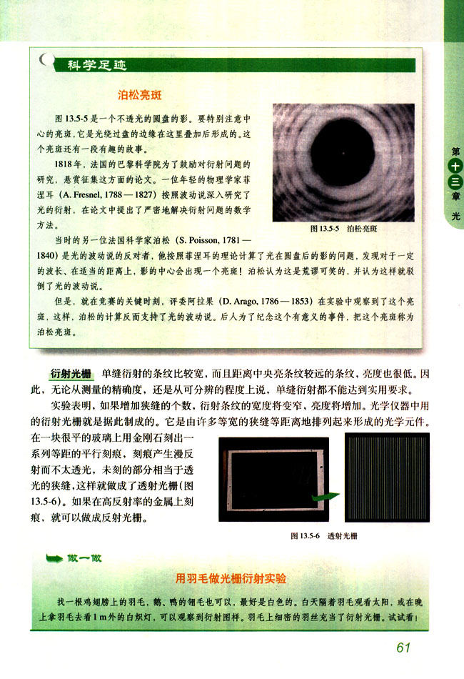 人教版高三物理选修3-4衍射光柵第1页