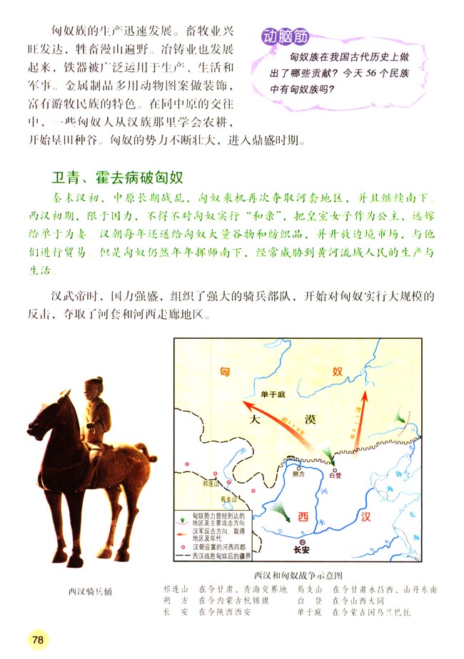 人教版七年级历史上册第14课 匈奴的兴起及与汉朝的和战第1页