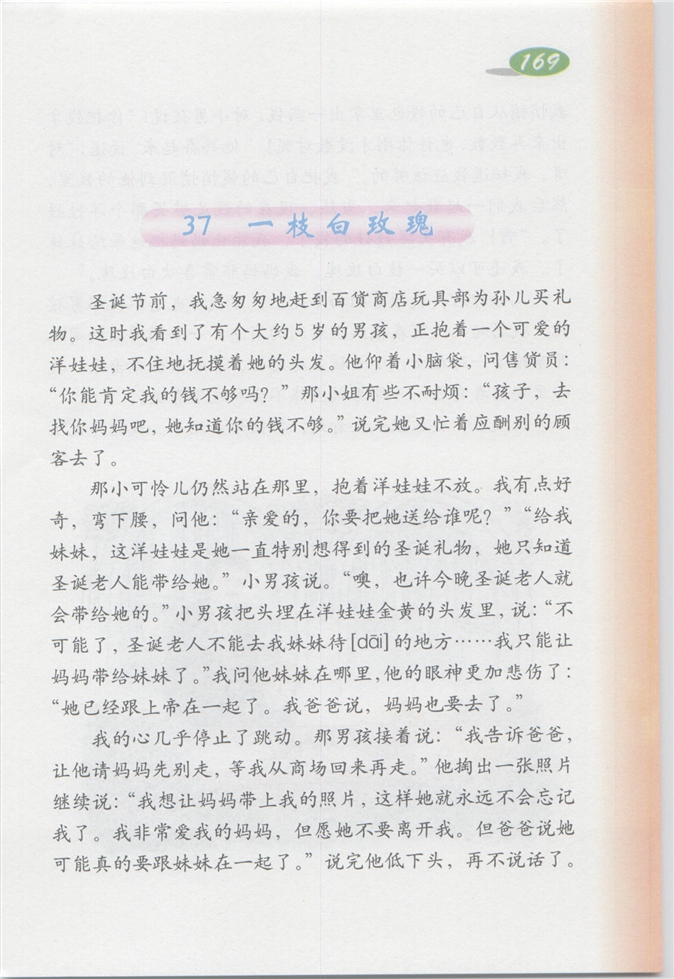 沪教版小学四年级语文上册一枝白玫瑰第0页