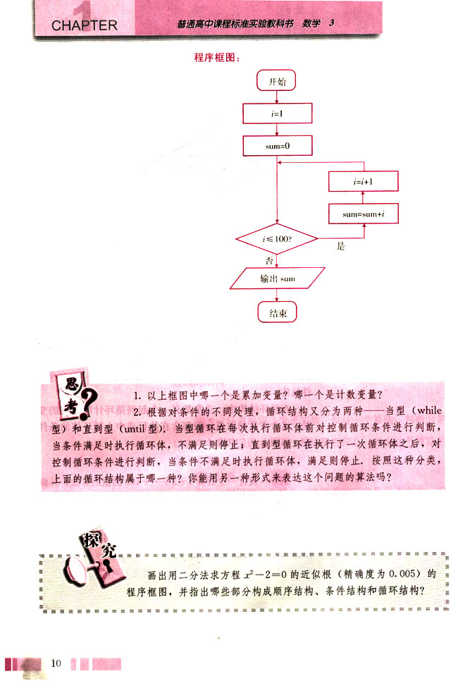 人教版高二数学必修三(2004A版)1.1.2 程序框图第5页