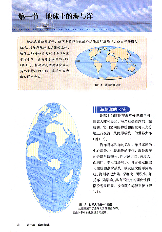 人教版高三地理选修2(海洋地理)第一节 地球上的海与洋 海与洋的区分第0页