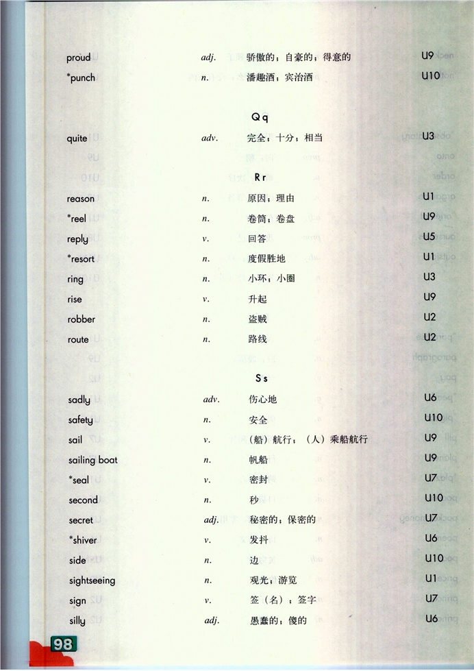 牛津上海版初中英语初一英语下册Word bank第7页