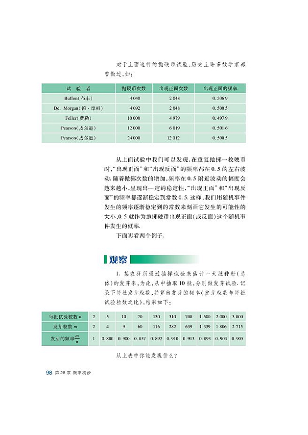 沪科版初中数学初三数学下册用频率估计概率第1页