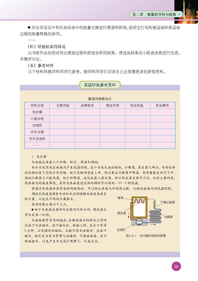 人教版高二物理选修1-2六 课题研究:家庭中的热机第0页