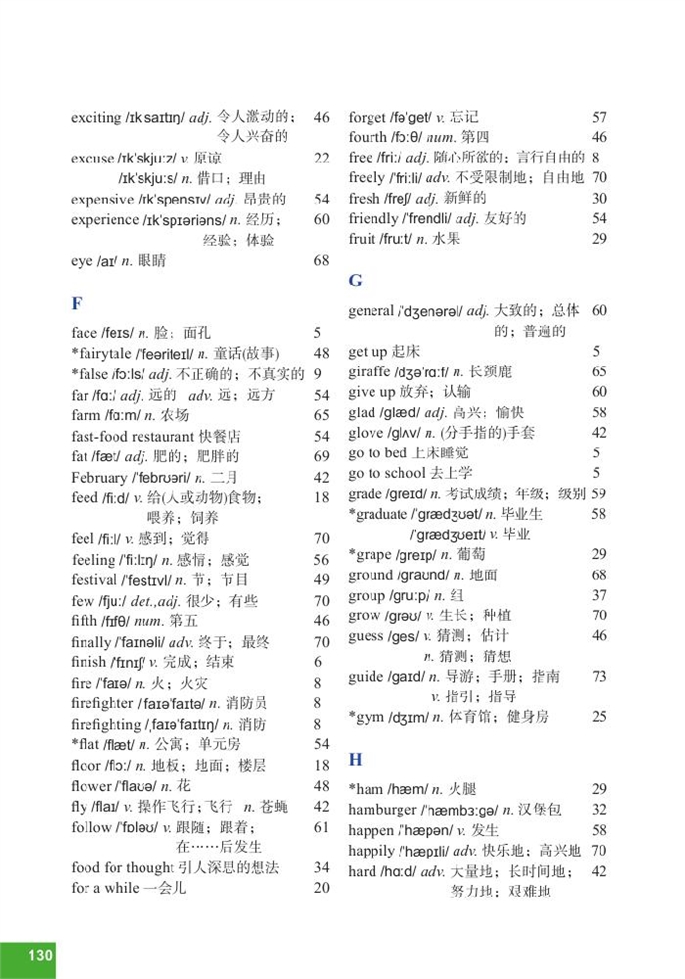 北师大版初中英语初一英语下册Word List第2页