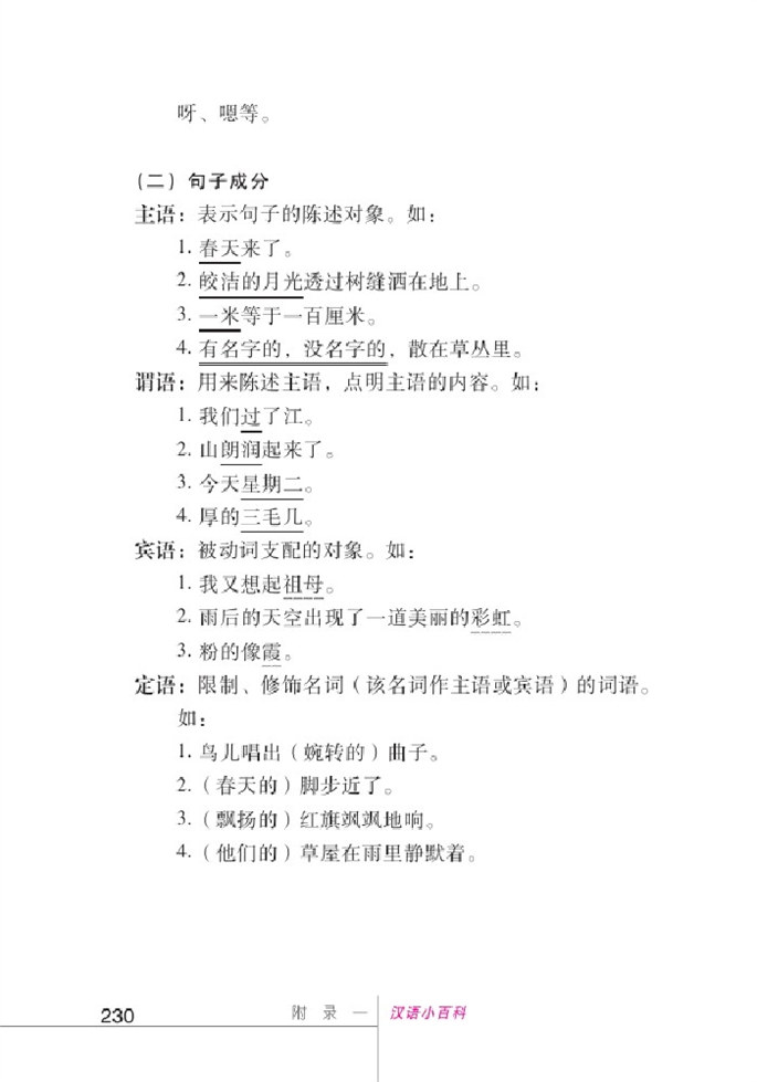 北师大版初中语文初一语文下册附录一 汉语小百科第7页