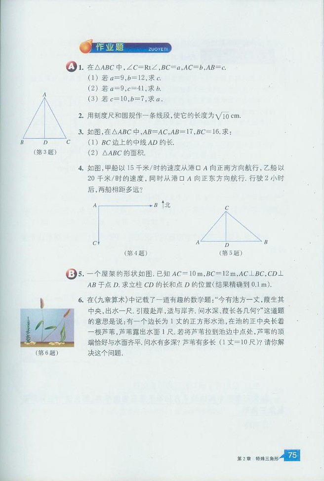 浙教版初中数学初二数学上册直角三角形第8页