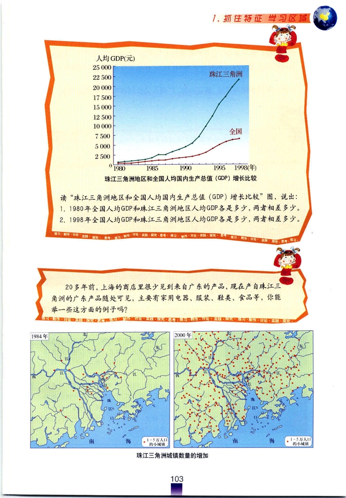 沪教版初中地理初一地理下册抓住特征 学习区域第29页