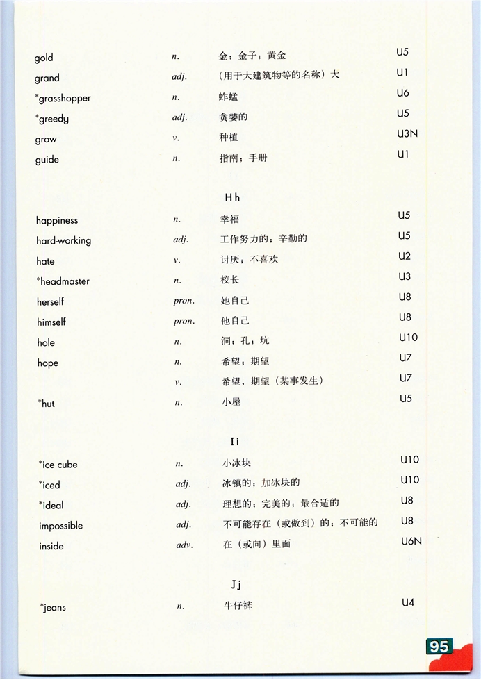 牛津上海版初中英语初一英语下册Word bank第4页