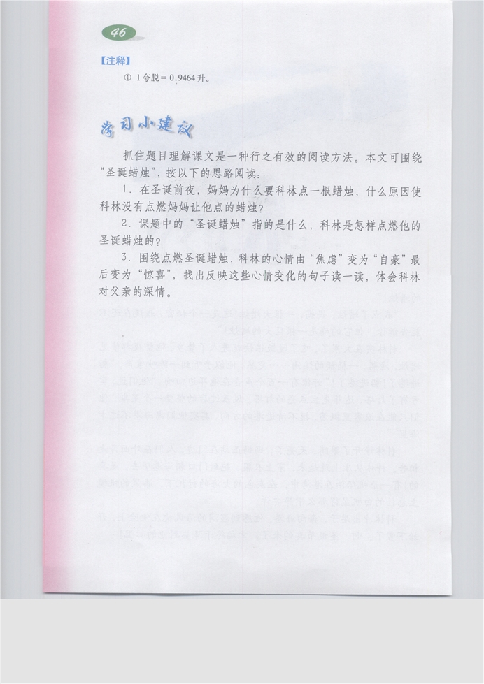 沪教版小学五年级语文下册科林的圣诞蜡烛第2页