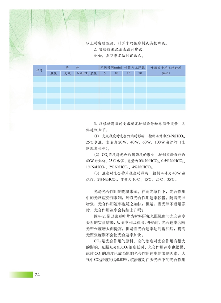 沪科版高中高一生命科学生命科学（第一册）光合作用第11页