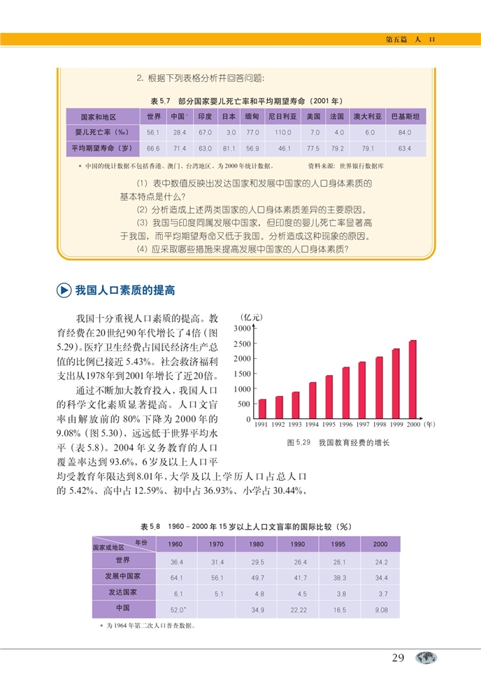 中图版高中高一地理第二册人口素质第2页