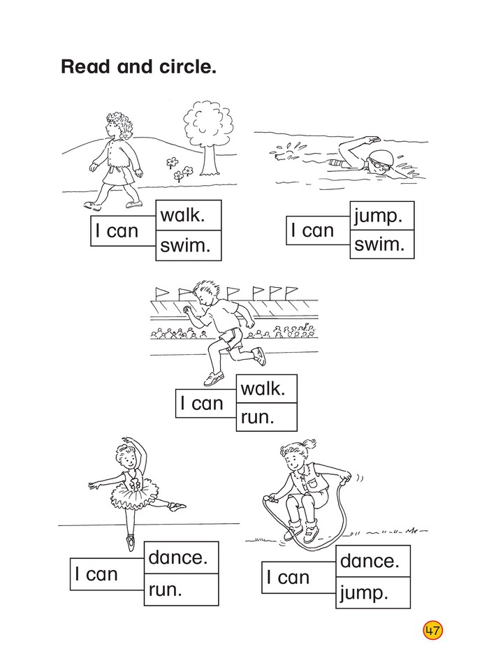 北师大版小学一年级英语下册I can swim第6页