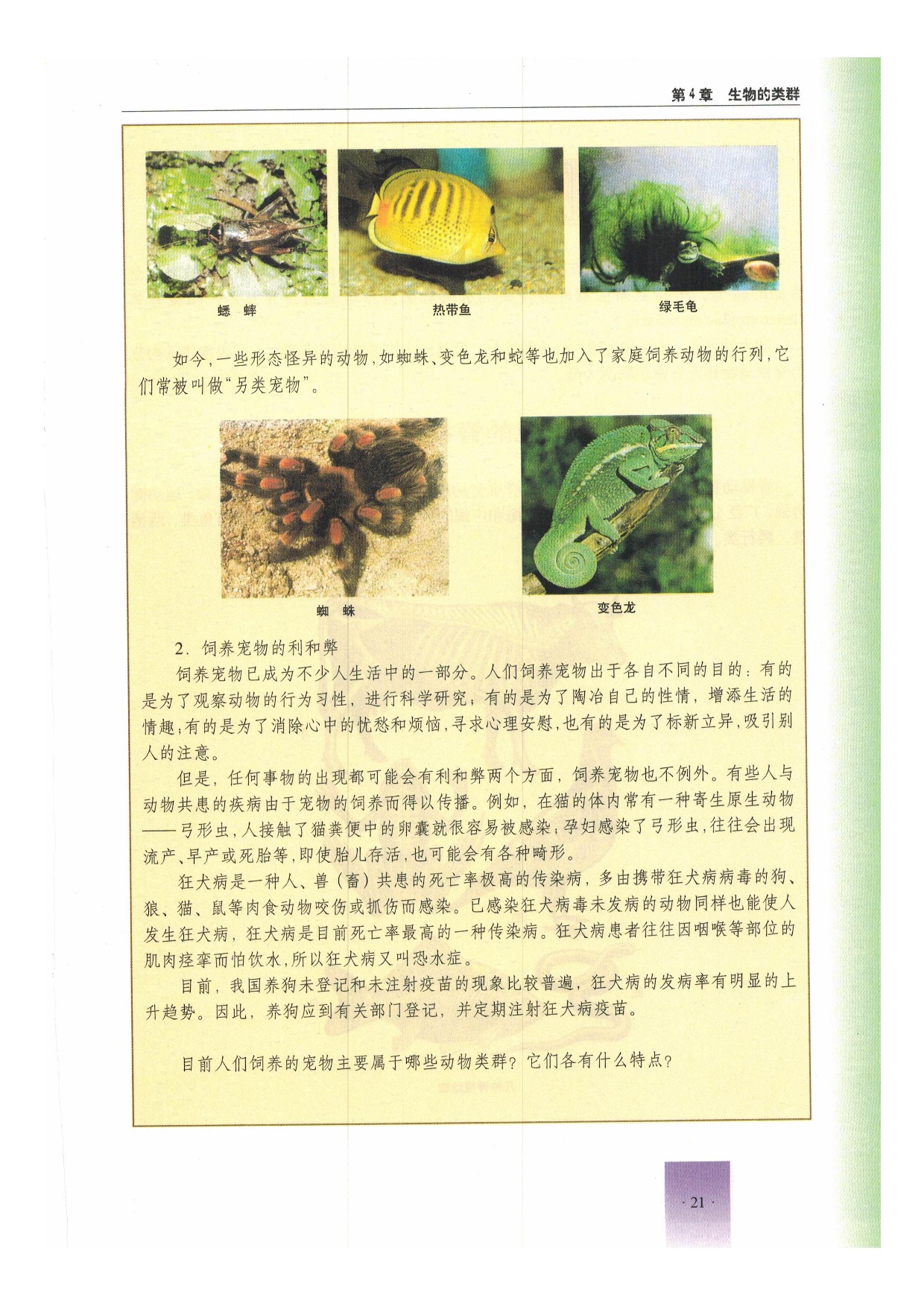 沪教版初中生物第二册第二节 动物第1页