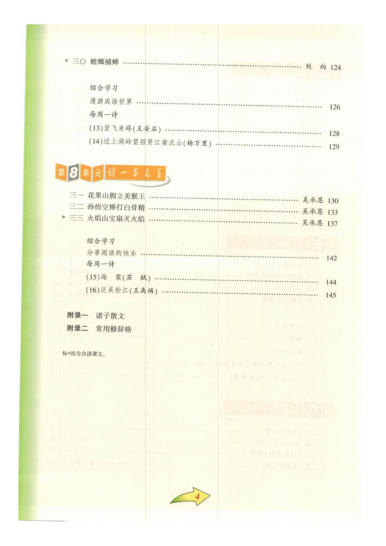 沪教版小学语文六年级下册目录第3页