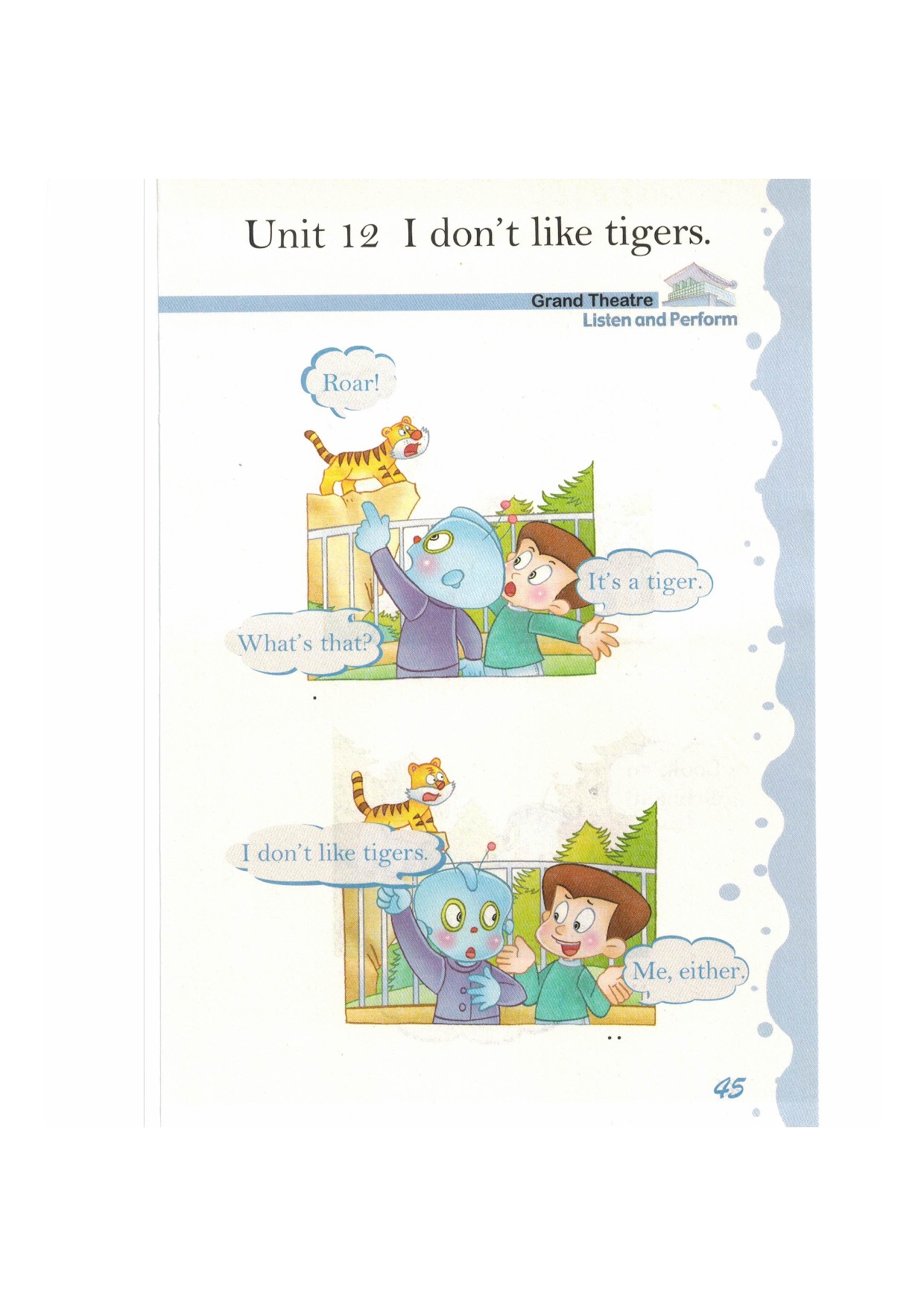 沪教版英语新世纪一年级下册Unit12 I dont like tigers第0页