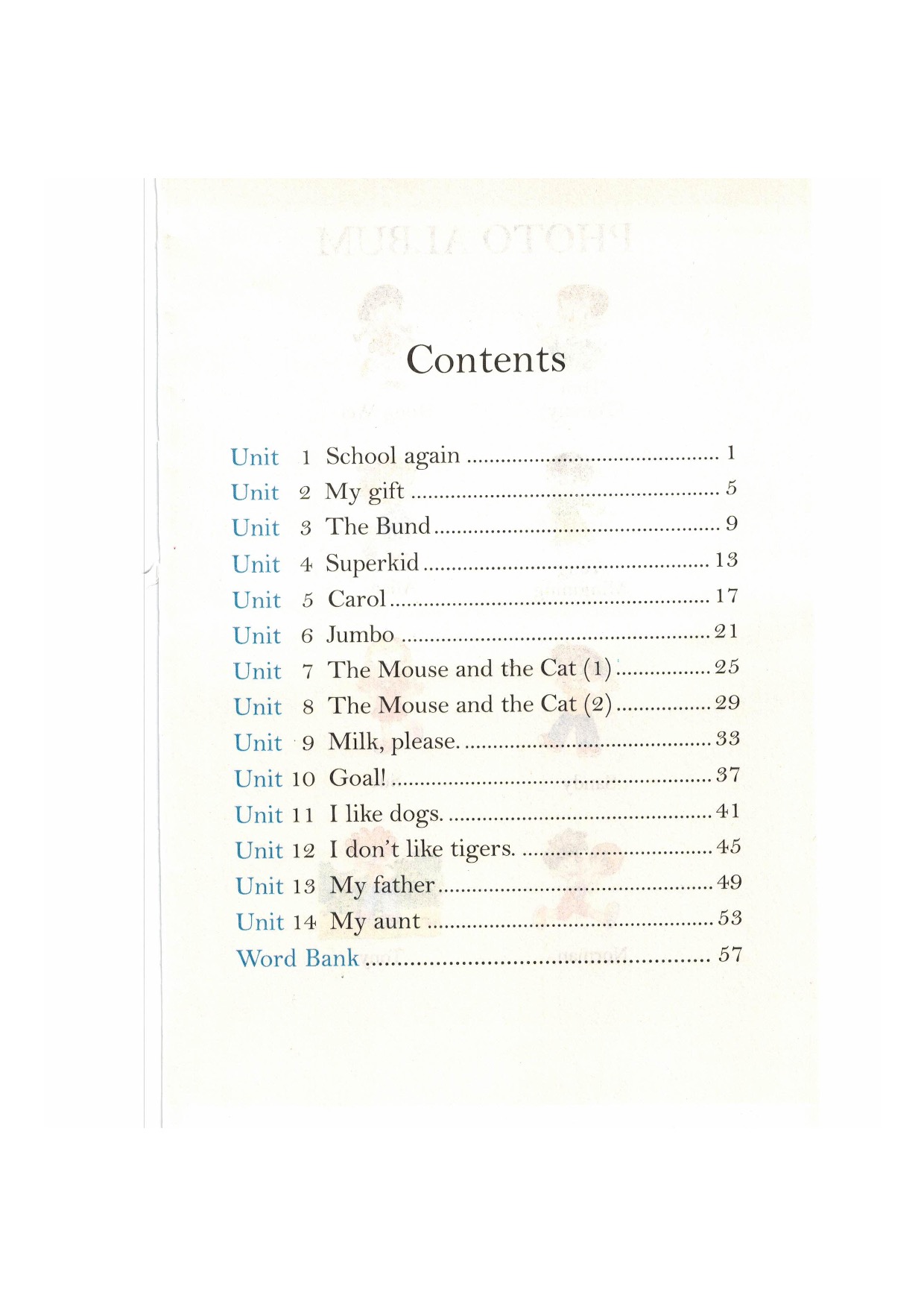 沪教版英语新世纪一年级下册目录第0页
