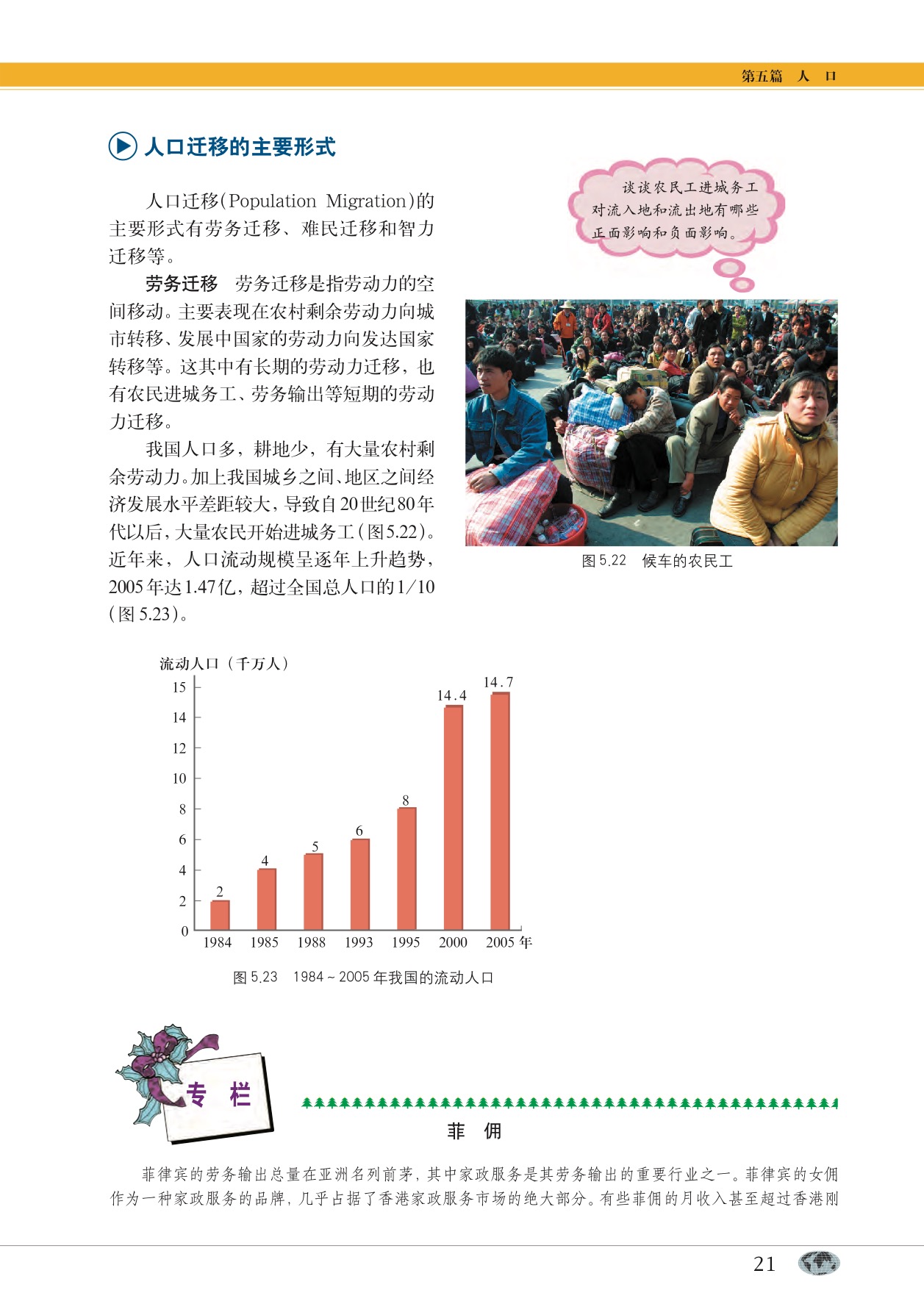 沪教版高中地理第二册专题17 人口分布与人口迁移第6页