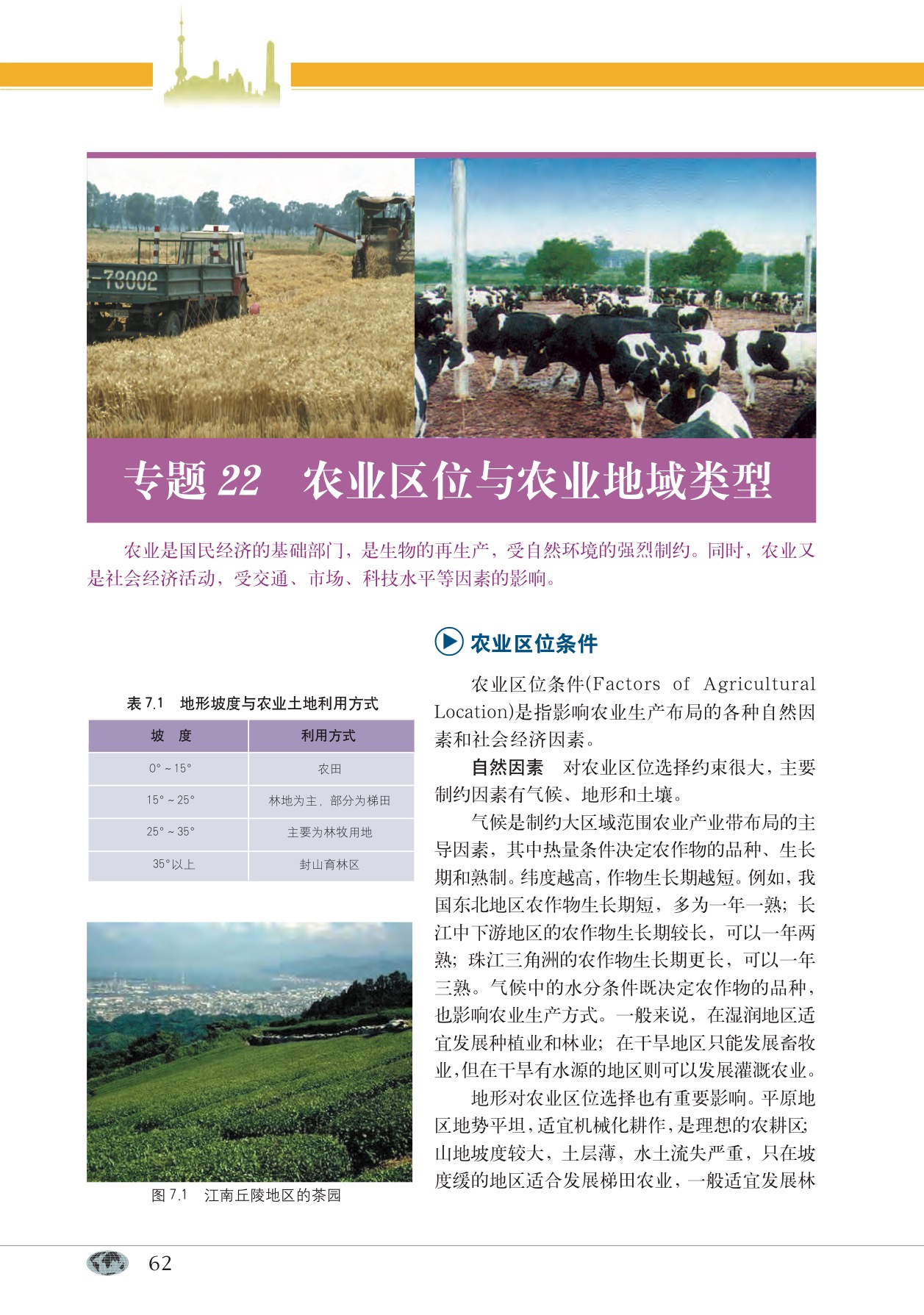 沪教版高中地理第二册专题22 农业区位与农业地域类型第0页