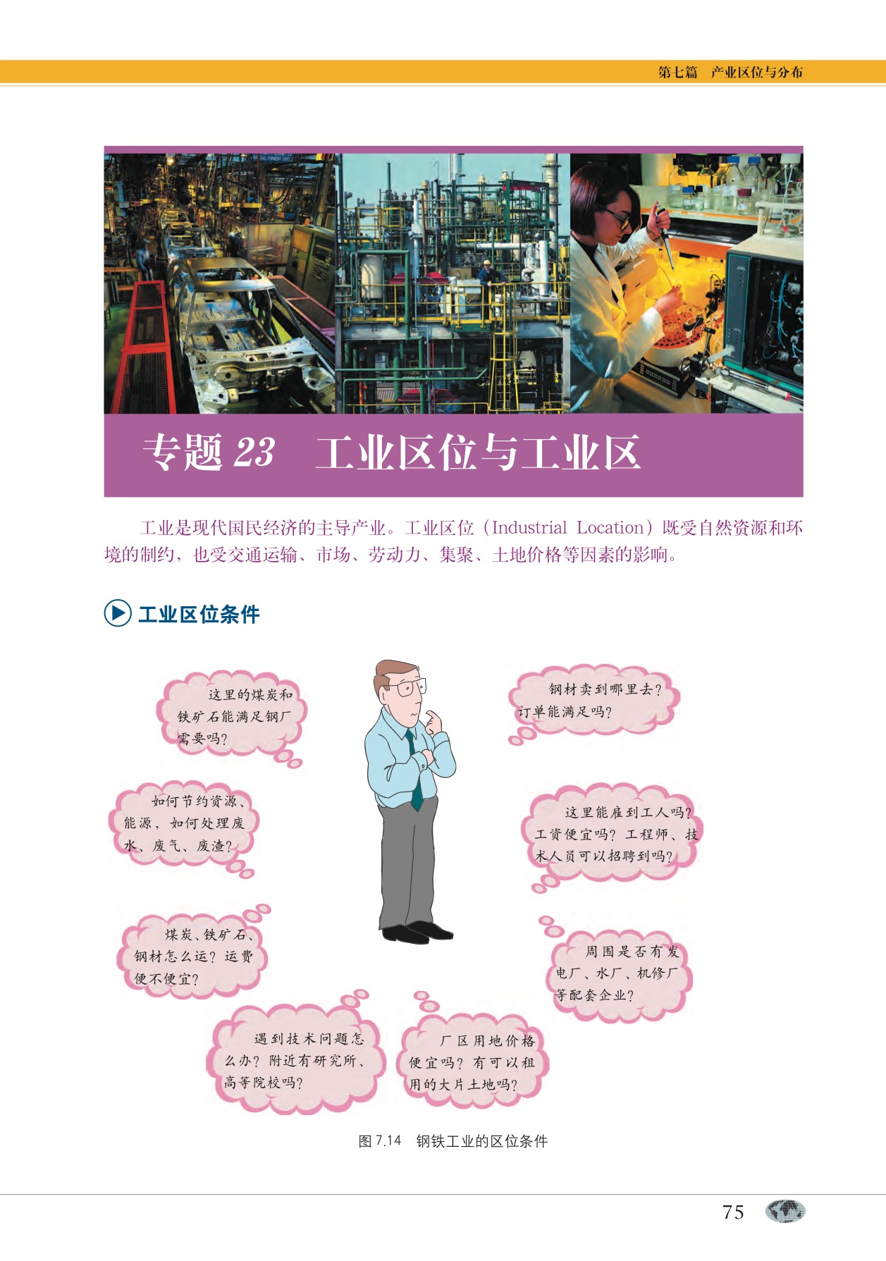 沪教版高中地理第二册专题23 工业区位与工业区第0页