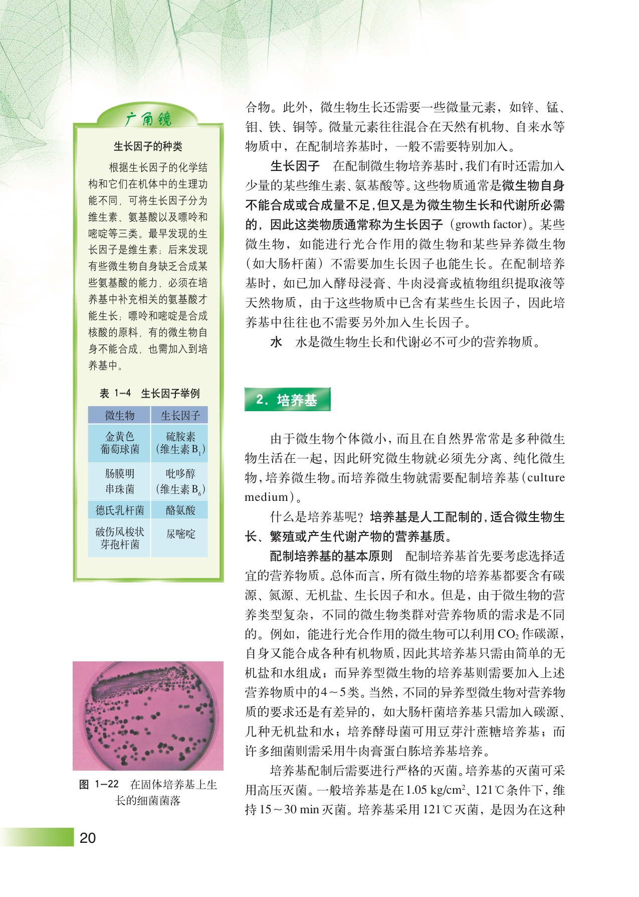 沪教版高中生物拓展型第3节 微生物的营养第1页