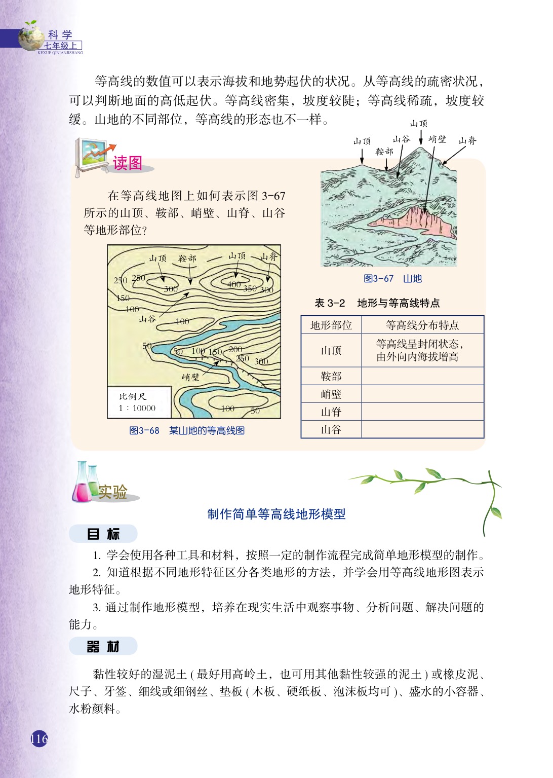 浙教版七年级上册科学第7节  地形和地形图第2页