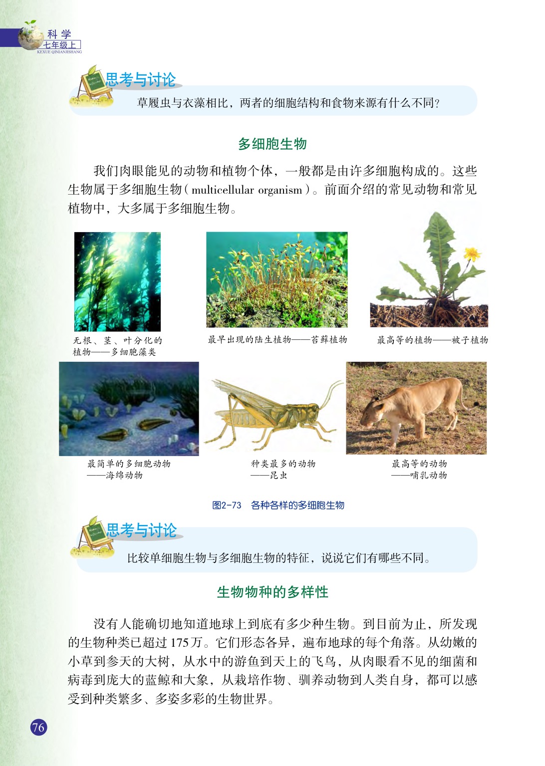 浙教版七年级上册科学第6节  物种的多样性第2页