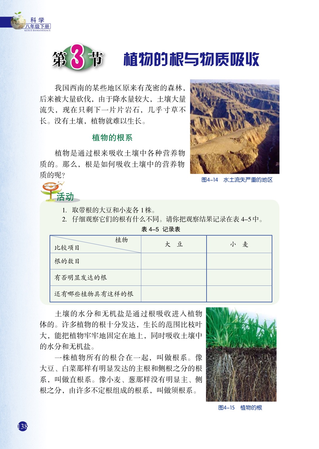 浙教版八年级下册科学3 植物的根与物质吸收第0页